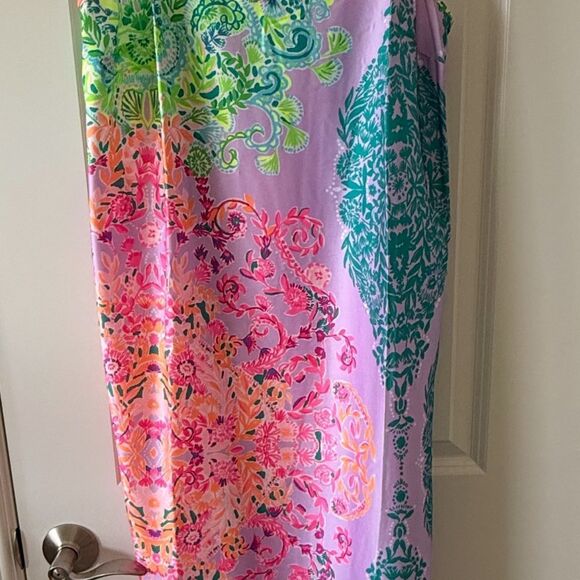 Lilly Pulitzer Bellalyn Slip Midi Dress pink and green - Picture 2 of 5